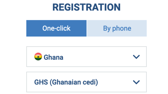 1xbet ghana registration